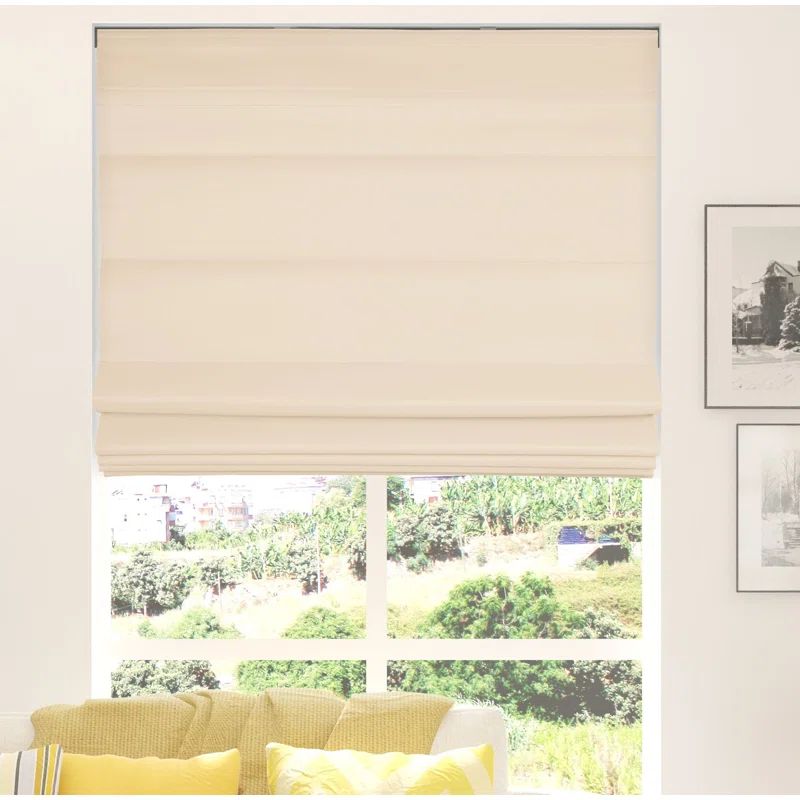 Pebble Beach Cordless Light Filtering Fabric Roman Shade 24"W x 72"H