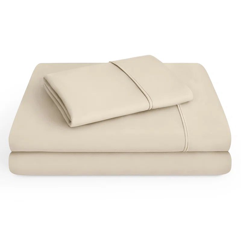 Twin Sand Microfiber Stretch Knit Sheet Set