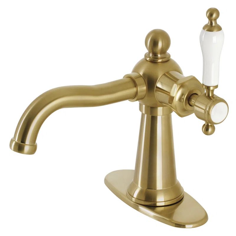 Brushed Brass Nautical Single-Handle Bathroom Faucet