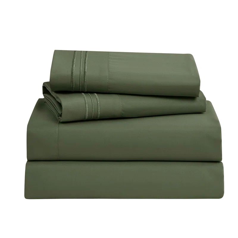 Olive Green Full Deep Pocket Microfiber Sheet Set