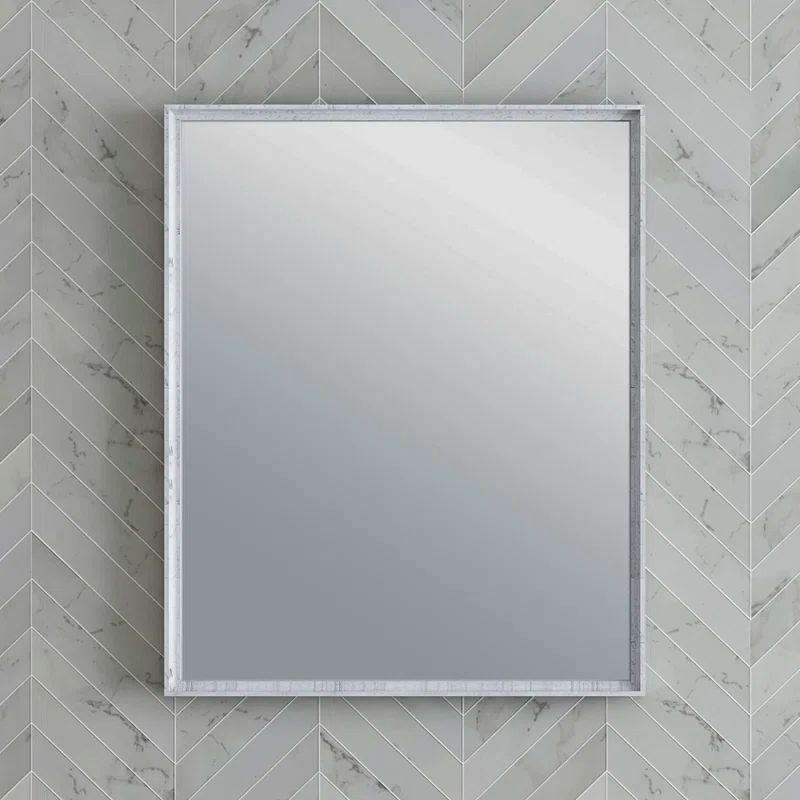 Rustic White 26" Rectangular Wood Bathroom Vanity