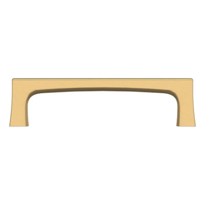 Modern Satin Brass Cabinet Pull with Mounting Hardware