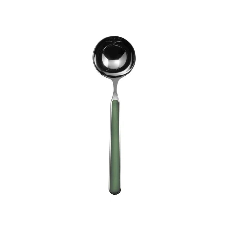 Green Stainless Steel Soup Ladle with Ergonomic Handle