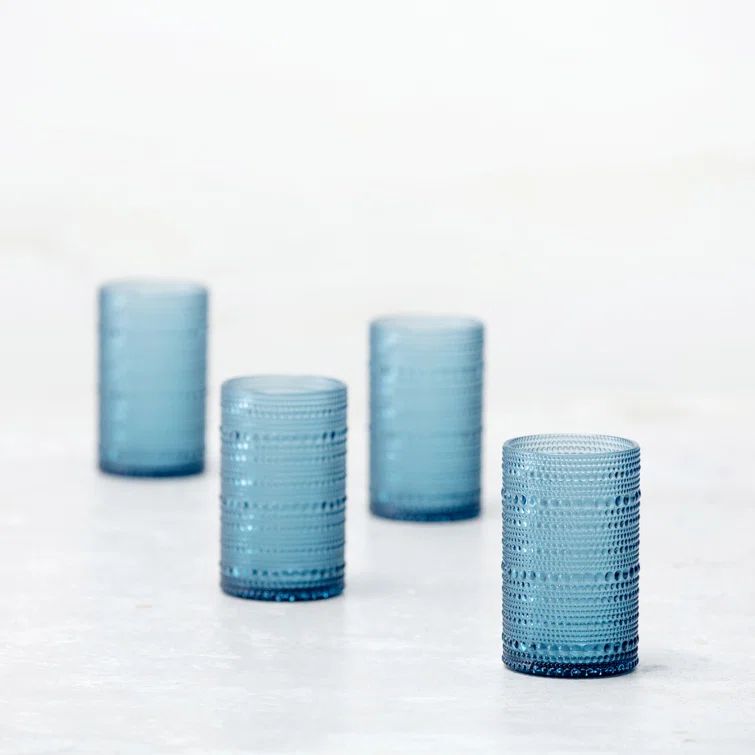 Cornflower Blue Acrylic Outdoor Iced Beverage Glass Set