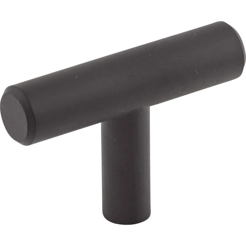 Flat Black Modern Steel T-Handle Cabinet Knob, 2-inch