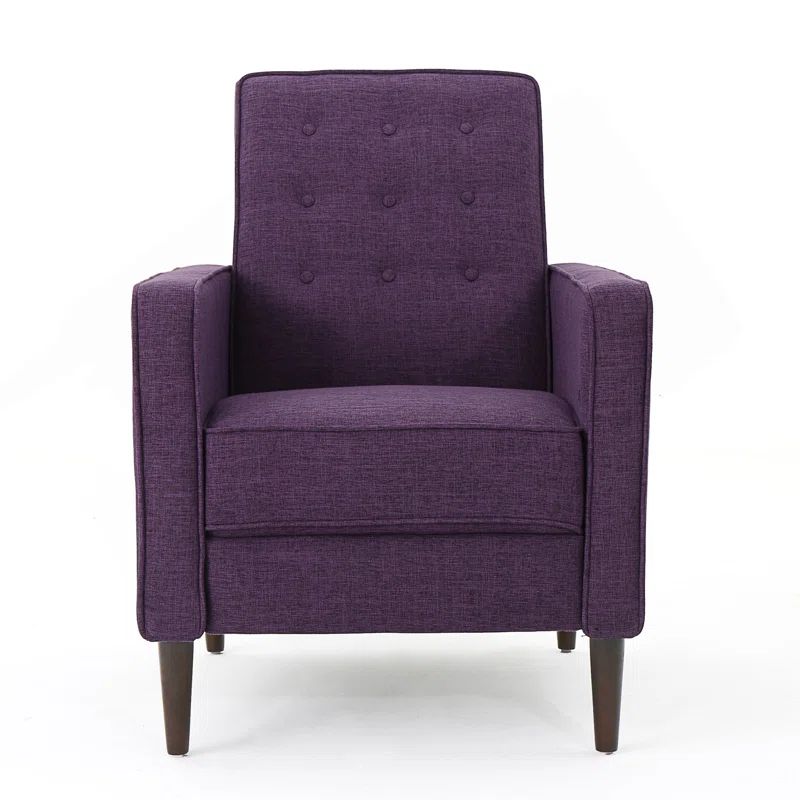 Muted Purple Microfiber Mid-Century Modern Recliner