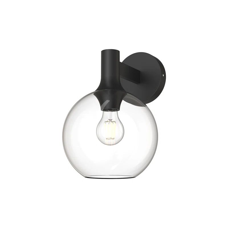 Matte Black Clear Glass Dimmable Vanity Light