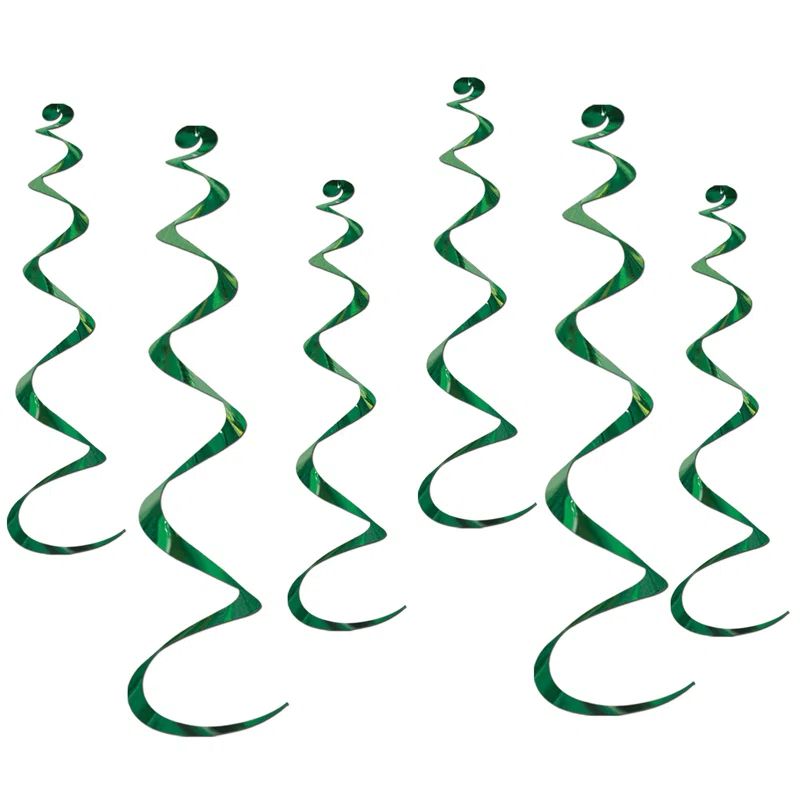 Green Twirly Whirlys Pack of 6 Ceiling Decorations