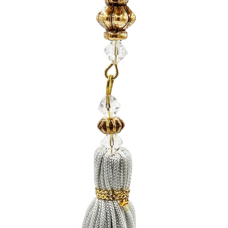 9" Clear Acrylic Teardrop Ornaments with Gold Tassels - Set of 12