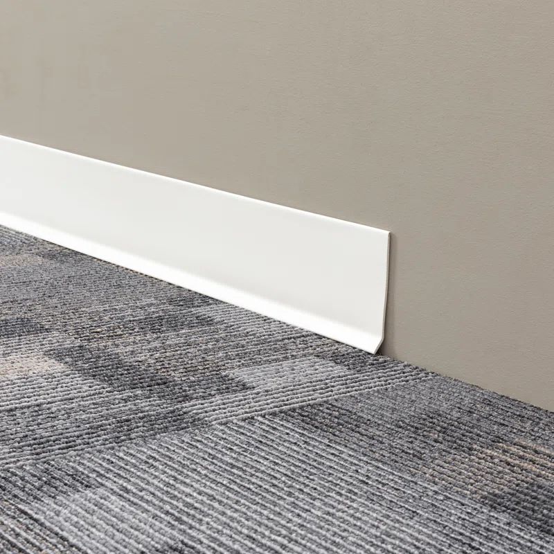 White Matte Vinyl Wall Base Molding Trim, 4" x 48"