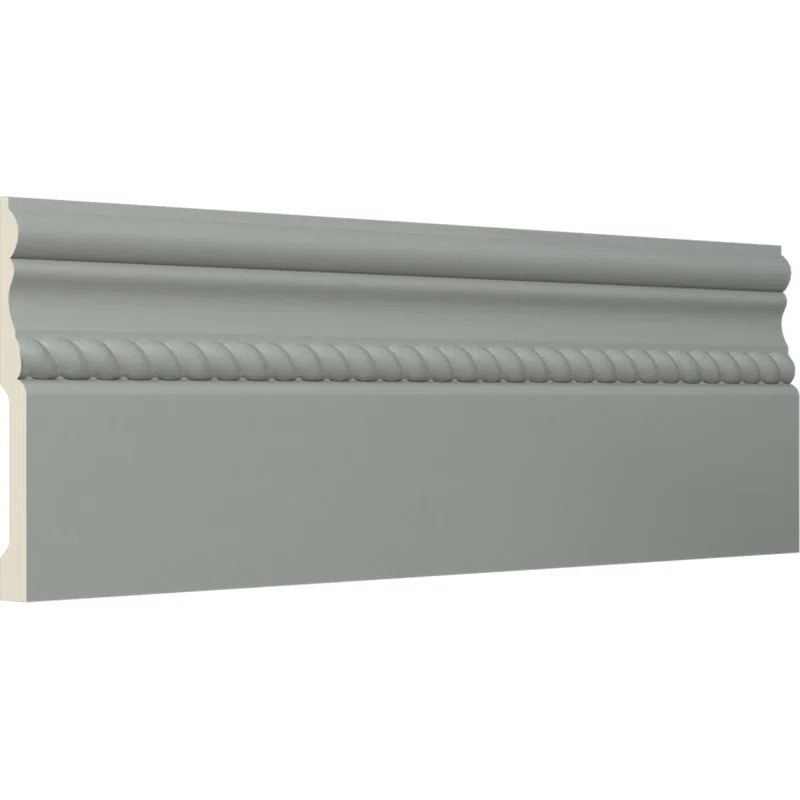 Oslo Rope Gray Polyurethane Baseboard Moulding 6" x 94.5" (12-Pack)