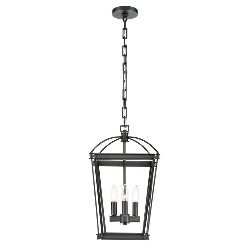 Alora Manor 19'' Urban Bronze Crystal Globe Chandelier