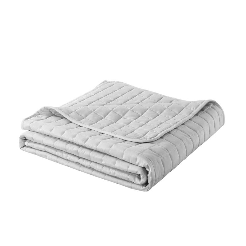 Glacier Gray Full Quilted Microfiber Blanket