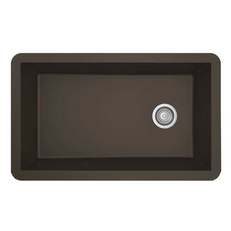 Brown Quartz Composite Single Bowl Undermount Kitchen Sink
