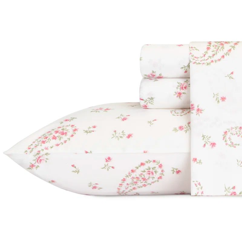 Bristol Paisley King Cotton Flannel Floral Sheet Set