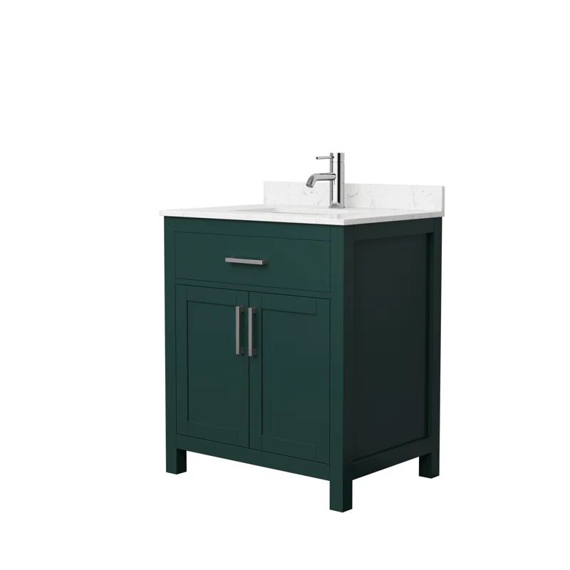 Beckett 30" Green Freestanding Single Vanity with Cultured Marble Top