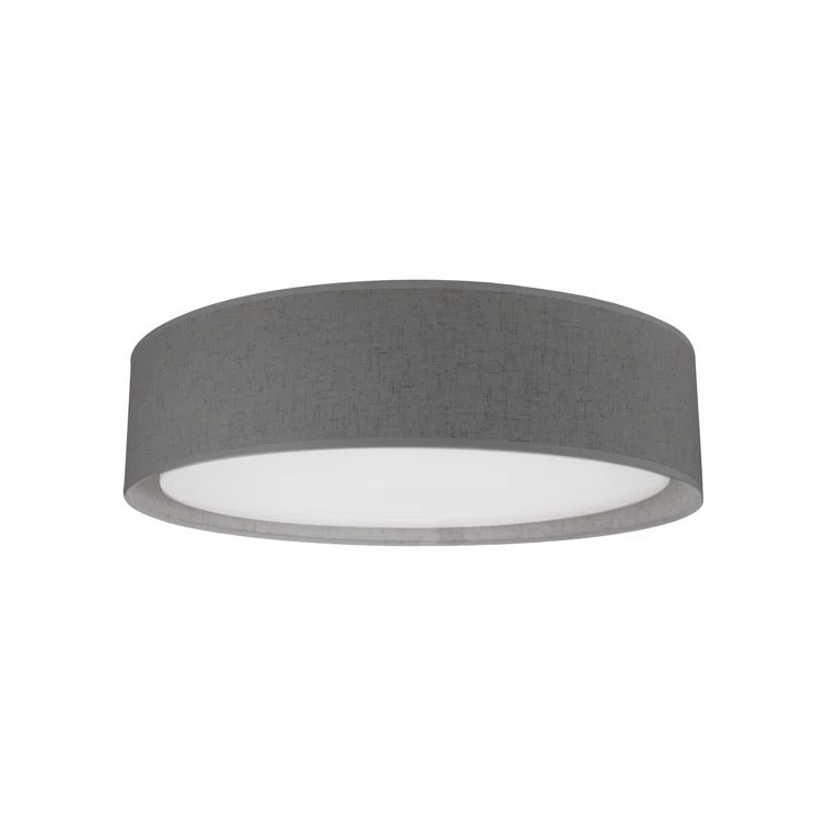 Dalton Refined Gray Textured Fabric 20" LED Flush Mount