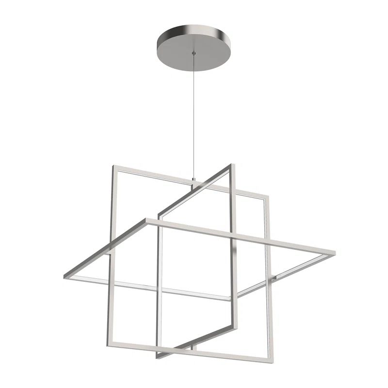 Mondrian Brushed Nickel LED Rectilinear Pendant Light