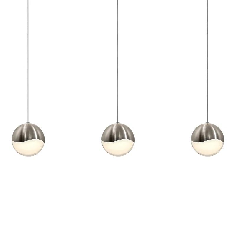 Satin Nickel Grapes 3-Light LED Island Pendant