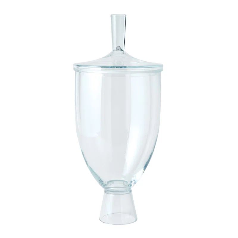 Tall Clear Glass Decorative Storage Jar with Lid