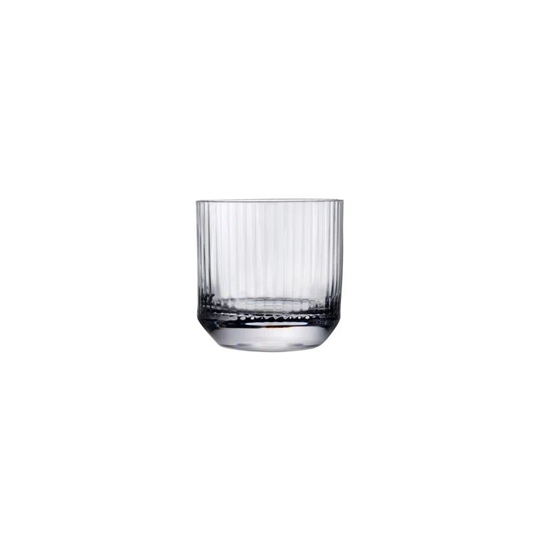 Clear Etched Crystal Whiskey Glass Set, 9.13 Oz, 4-Piece