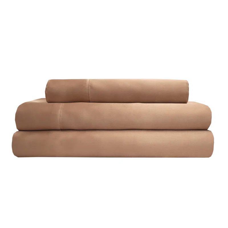 Twin Gold Satin Polyester Microfiber Sheet Set