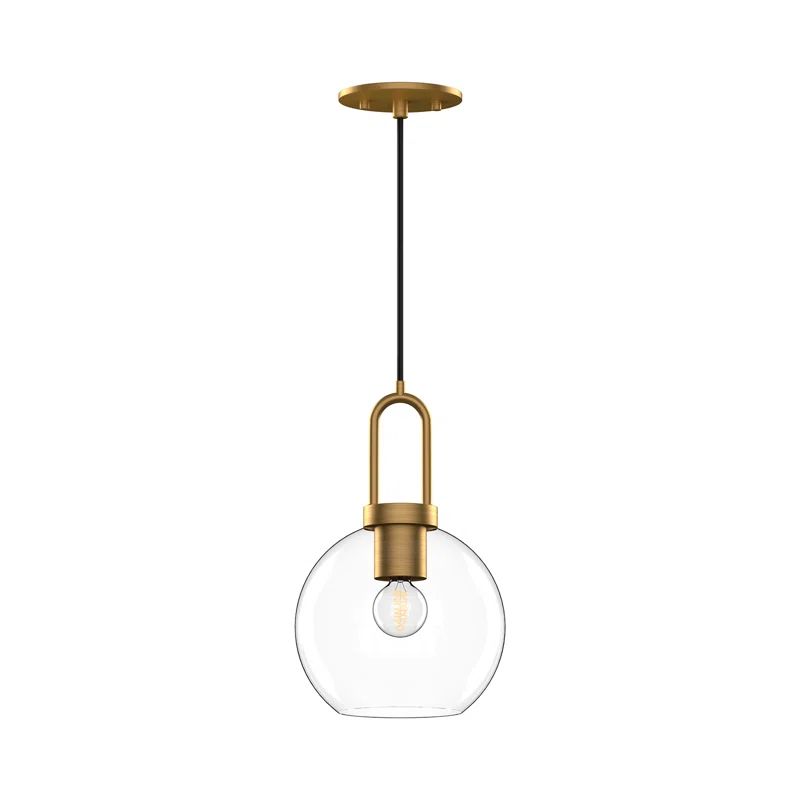 Mini Gold and Brushed Nickel Globe Pendant Light