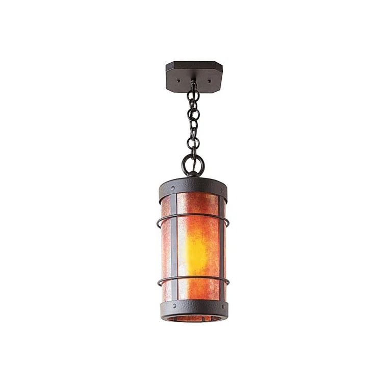 Rustic Brown Glass Lantern Pendant Light
