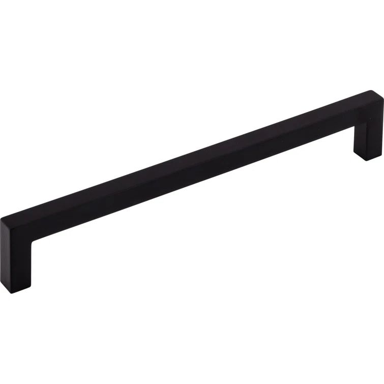 Flat Black Zinc Alloy Modern Bar Pull with Mounting Hardware