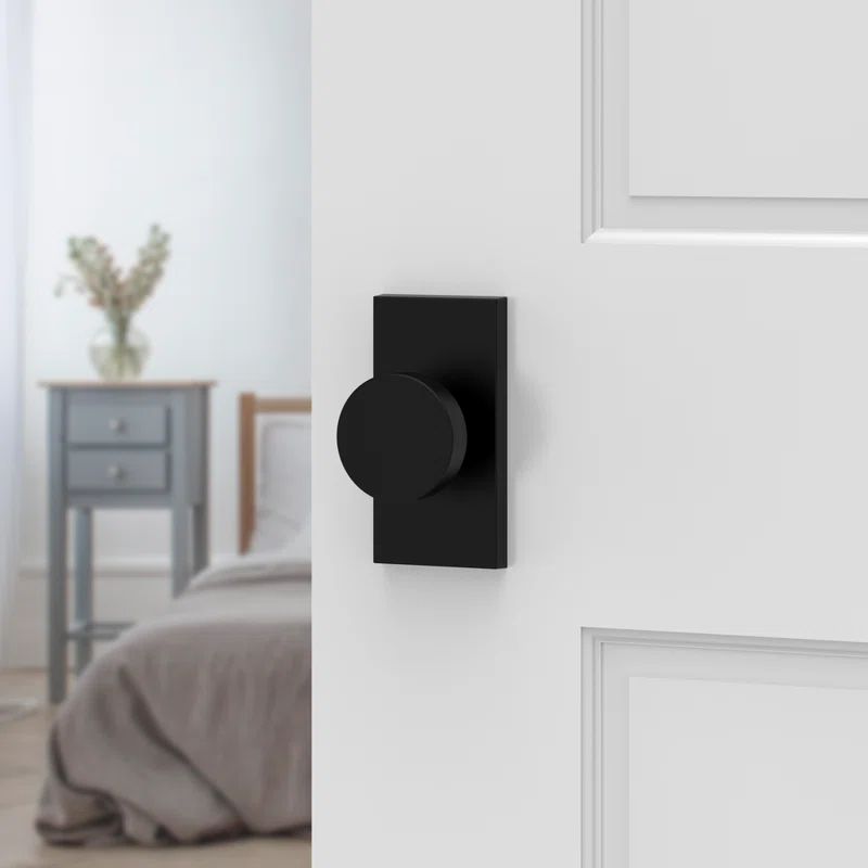 Satin Black Brass Flat Ball Privacy Door Knob