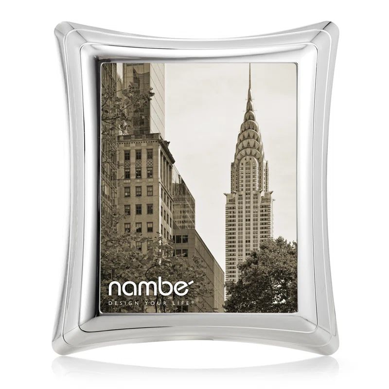 Nambe Silver Plate and Glass 8 x 10 Picture Frame