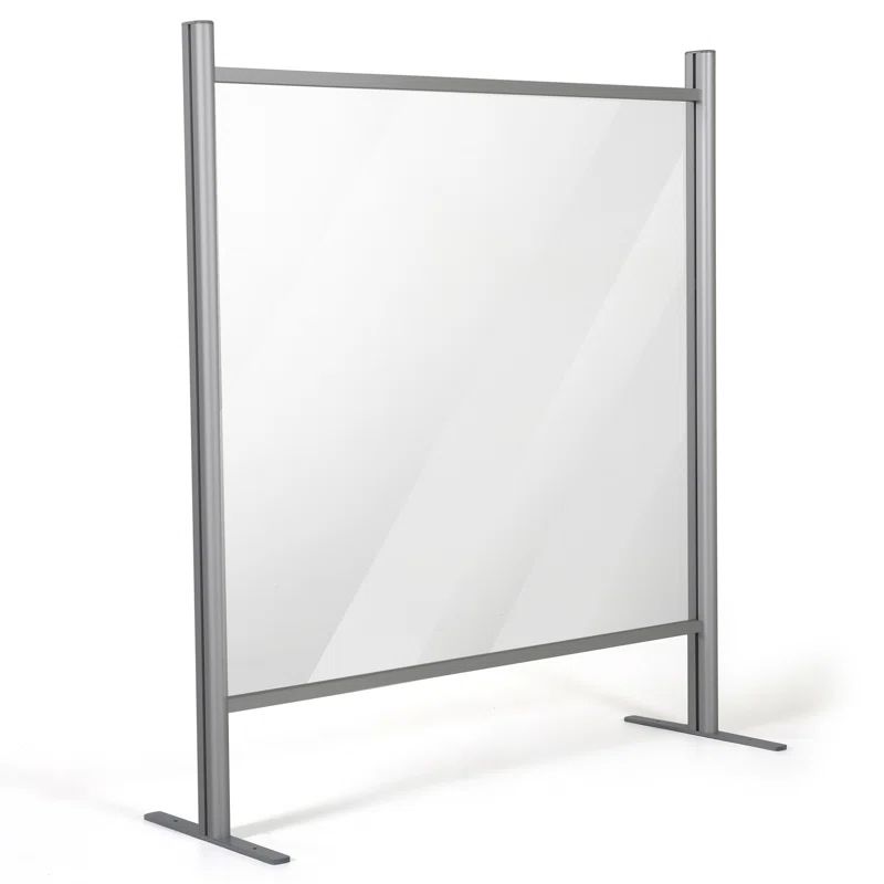 Clear Acrylic and Aluminum Tabletop Sneeze Guard Barrier