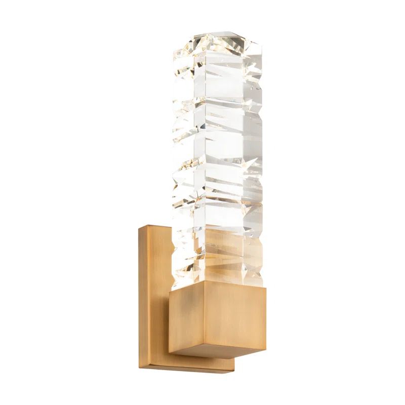 Aged Brass Outdoor Cylinder LED Wall Sconce