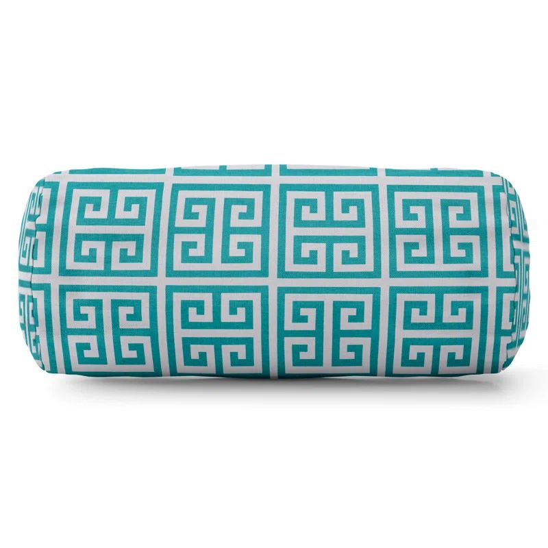 Pacific Blue and White Geometric Kids Bolster Pillow