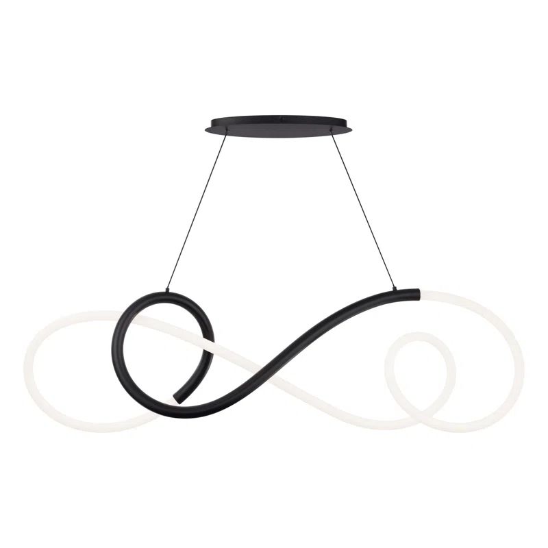 Black Aluminum LED Indoor/Outdoor Geometric Pendant Light