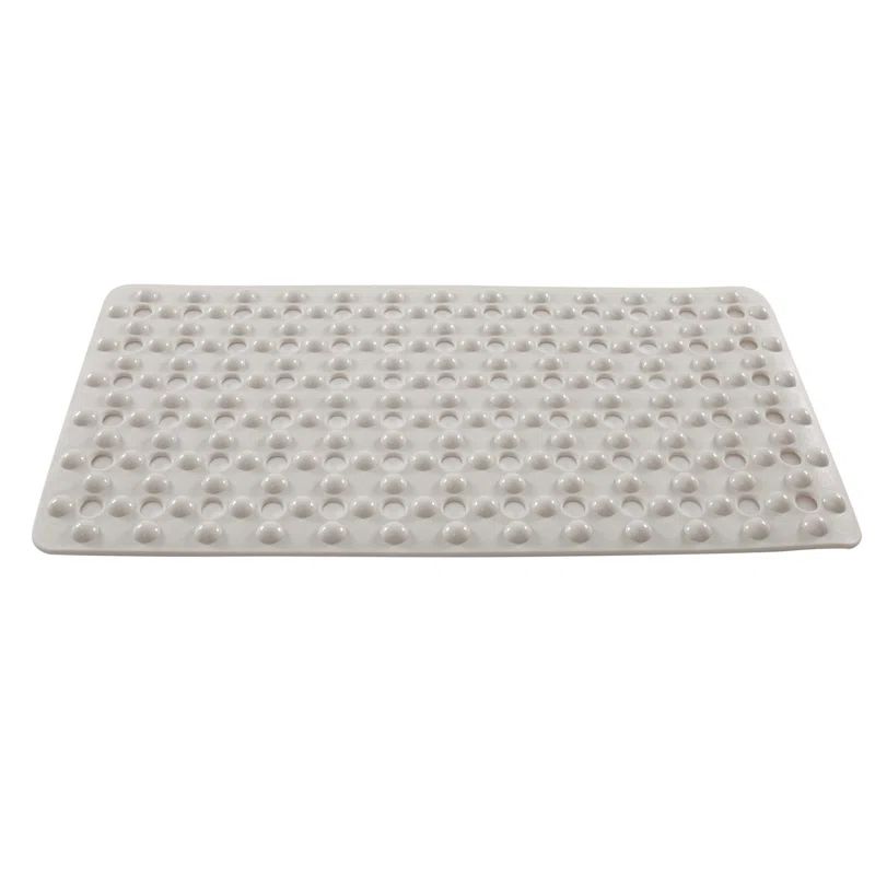 Beige Non-Slip Recycled PVC Bubble Texture Bath Mat