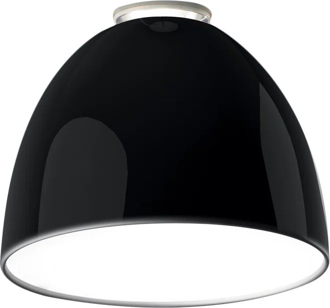 Gloss Black Aluminum Bowl Ceiling Light 16.94" H x 21.69" W