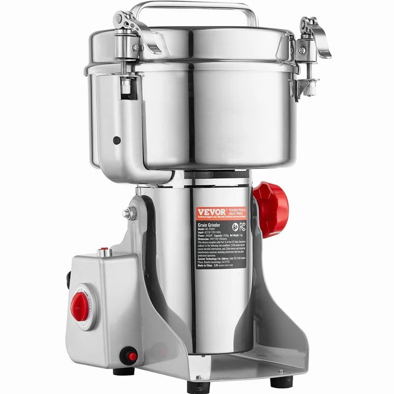 VEVOR 2500g Stainless Steel Electric Commercial Grain Mill Grinder