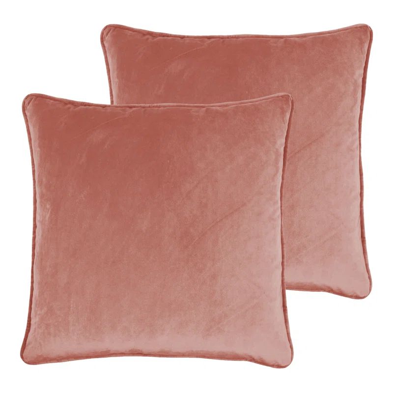 Blush Velvet 20" x 20" Reversible Throw Pillow Set