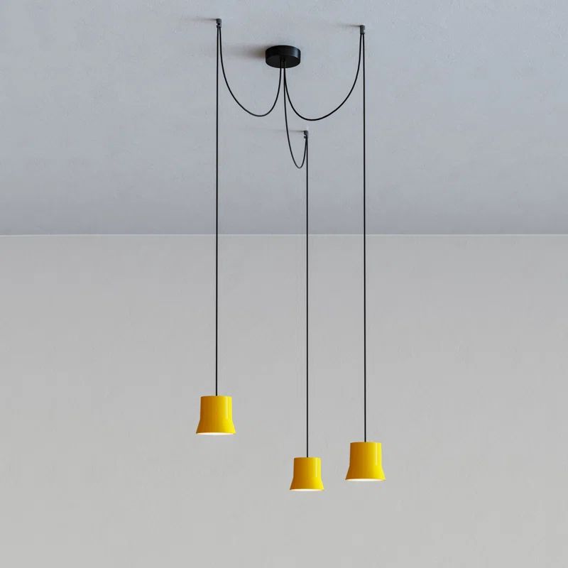 Aluminum 3-Light LED Cluster Island Pendant - Black & White