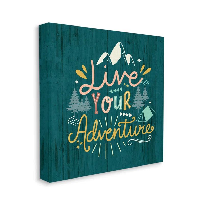 Live Your Adventure Teal Canvas Outdoor Wall Art