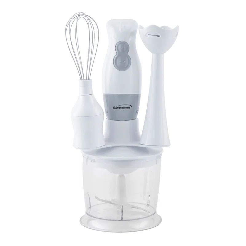 White Variable Speed Hand Blender with Food Processor and Whisk