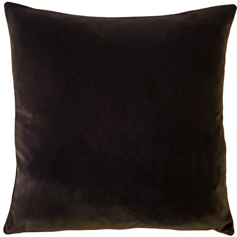 Espresso Brown Velvet Square Throw Pillow 17x17
