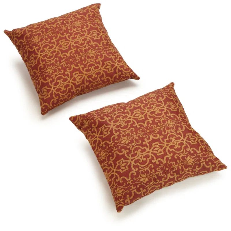 Vanya Paprika Square Outdoor Throw Pillows Set of 2