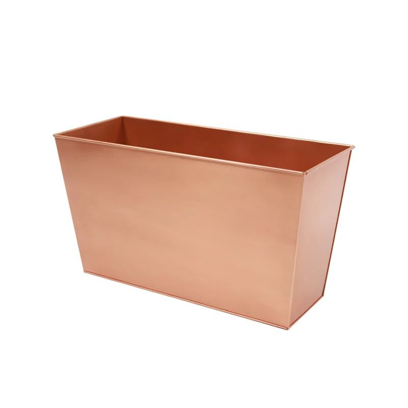 Tall Copper Plated Galvanized Steel Flower Box