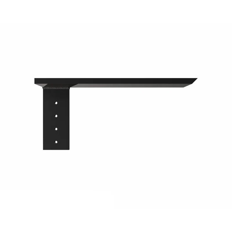 20" Black Steel Right Angled Hidden Countertop Support Bracket