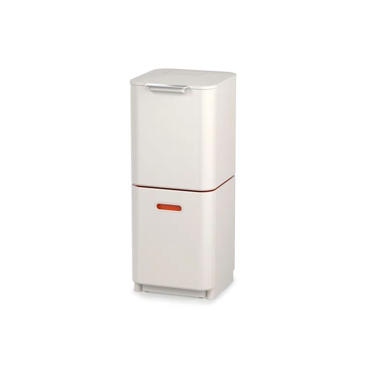Compact Stainless Steel Wheeled Kitchen Recycling Bin, 40L