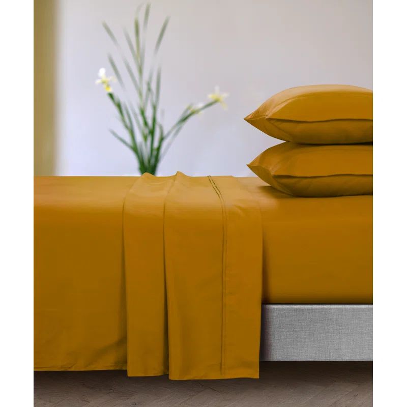 Twin XL Honey Mustard Deep Pocket Microfiber Sheet Set