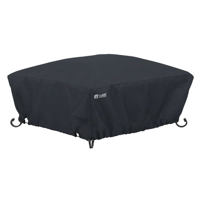 Classic Black Polyester Square Fire Pit Cover, 36 Inch