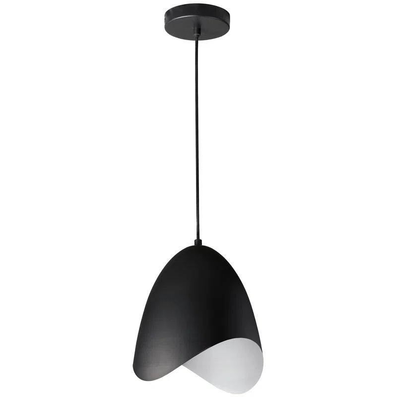 Black Metal Mini Dome Pendant Light with Adjustable Length